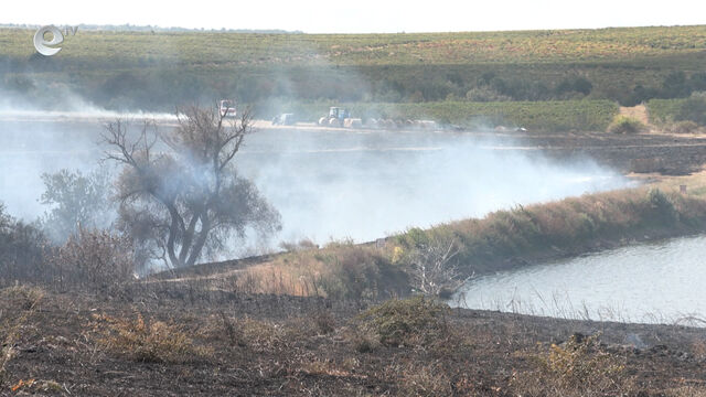 Голям пожар избухна на метри от къщи в харманлийското село Коларово